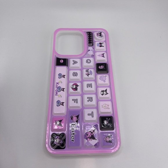 iPhone 16 Pro Max Case – Kuromi Keyboard Design in Pastel Purple - Picture 3 of 6